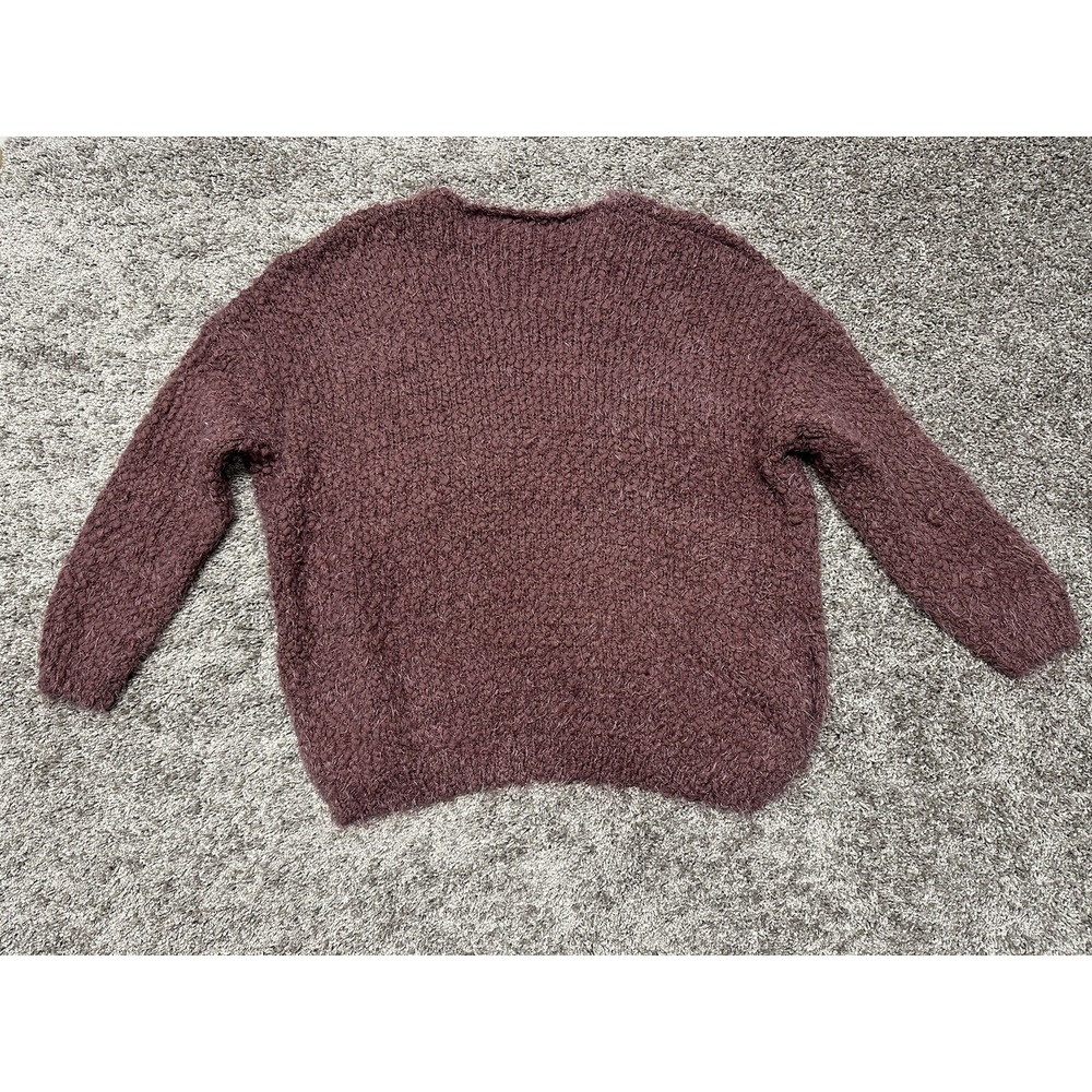 Altar'd State Fuzzy Eyelash Sweater Women's S/M‎ Rose' Mauve Oversized Boho Knit - Picture 7 of 11
